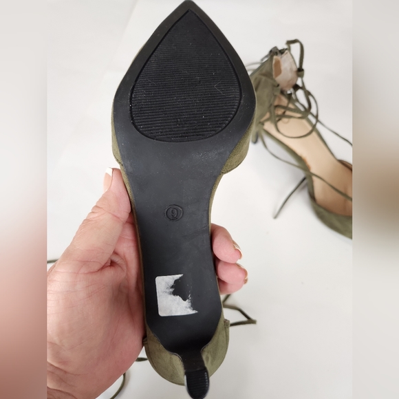 Cato Sage Green Lace-up Pointed Toe Career Heels Size 9M NWOT - Picture 10 of 11